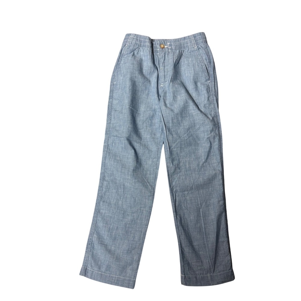 Polo Ralph Lauren‎ Kids Chambray Pants Size 8 Elastic Waist Embroidered Pony